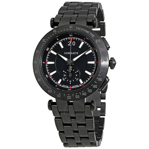 versace v-race chronograph black dial men's watch|Men's V.